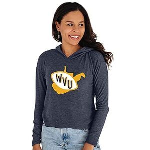 Reserve Collection By Blue 84 NCAA WVU Mountaineers Cozy Crop Top Vault Hoodie L